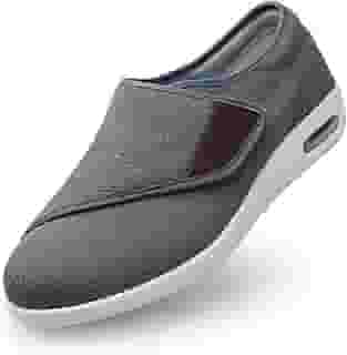 Sapatos ortopédicos para mulheres, tênis de ajuste largo para diabéticos, fascite plantar e suporte para pés inchados, leve, confortável e respirável (tamanho 36 a 44), Cinza escuro, 8.5 Wide