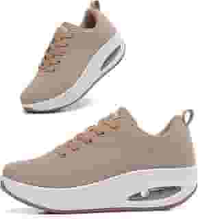 Tênis feminino confortável | Sapatos para mulheres viajando | 5 cm Air Cushion Rocker Bottom