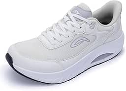 Sapatos masculinos com bico largo | Tênis de caminhada com suporte de arco | Sapatos ortopédicos para joanetes, fascite plantar, ficar em pé o dia todo, Cinza branco - B, 10.5 Wide