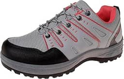 Tênis feminino para trilha, acampamento, caminhada ao ar livre, Coral cinza, 36