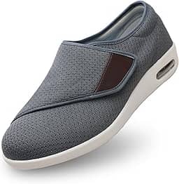 Sapatos ortopédicos para mulheres, tênis de ajuste largo para diabéticos, fascite plantar e suporte para pés inchados, leve, confortável e respirável (tamanho 36 a 44), Cinza escuro, 8.5 Wide